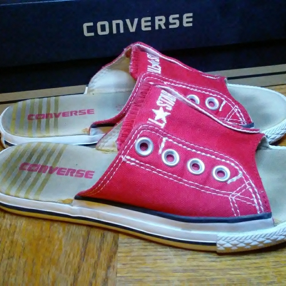 Converse All Star Cut Away Slides *RED* Open Toe S